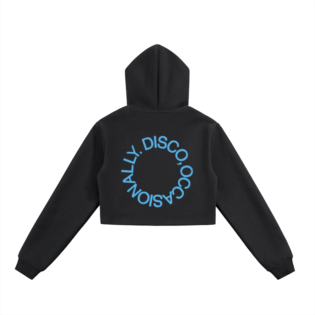 Kiss all the time, Disco occasionally | Cropped Zip-Up Hoodie